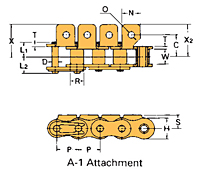 Single Pitch Conveyor Lambda Chain Attachment-A-1