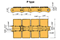 Stainless Steel Top Plate TS Series Conveyor Lambda Chain - P Type