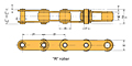 Double Pitch Hollow Pin Conveyor LAMBDA® - R Roller