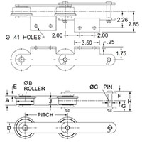 Cadenas transportadoras de rodillos---CADENA 603R---ADITAMENTO A2_2