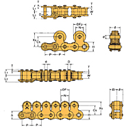 Serie de cadenas de rodillos superiores tipo RS de hilera simple - 2