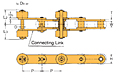 Instalación transversal de la serie de cadenas de rodillos externos tipo paso doble sin freno-2
