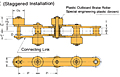 Instalación escalonada de la serie de cadenas de rodillos externos tipo paso doble con freno-2