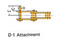 Acoplamiento de cadena de paso doble con rodillos grandes de plástico D-1