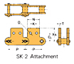 Cadena con aditamentos de paso doble SK-2
