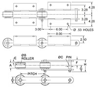 Cadenas transportadoras de rodillos---CADENA D1263R---ADITAMENTO K2--SOLDADO-_2