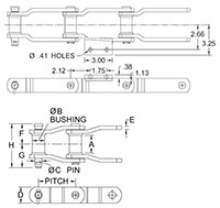 Acero soldado---Cadenas para molturación_CADENA WHX-106---ADITAMENTO A2_2