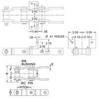 Acero soldado---Cadenas para molturación_CADENA WHX-124---ADITAMENTO F4_2