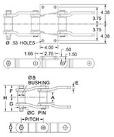Acero soldado---Cadenas para molturación_CADENA WHX-132---ADITAMENTO K2_2
