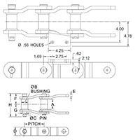 Acero soldado---Cadenas para molturación_CADENA WHX-159---ADITAMENTO A2_2