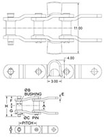 Acero soldado---Cadenas para molturación_CADENA WHX-159---ADITAMENTO PARA CUNA DE TRONCOS ESTILO C_2