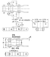 Acero soldado---Cadenas para molturación_CADENA WHX-78---ADITAMENTO F4_2