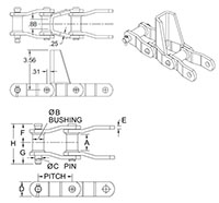 Acero soldado---Cadenas para molturación_CADENA WHX-78---ADITAMENTO H2_2