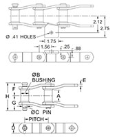 Acero soldado---Cadenas para molturación_CADENA WHX-82---ADITAMENTO A1_2