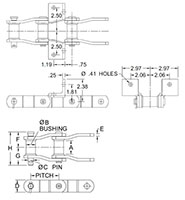 Acero soldado---Cadenas para molturación_CADENA WHX-82---ADITAMENTO F4_2