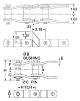 Acero soldado---Cadenas para molturación_CADENA WHX-82---ADITAMENTO R1_RR_2