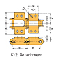 Cadena con aditamentos de paso doble K-2