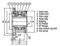 Embreagem com came da série BREU - Flange E2 com flange E7_2